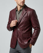 Mason Tailored Leather Blazer Jacket for Men