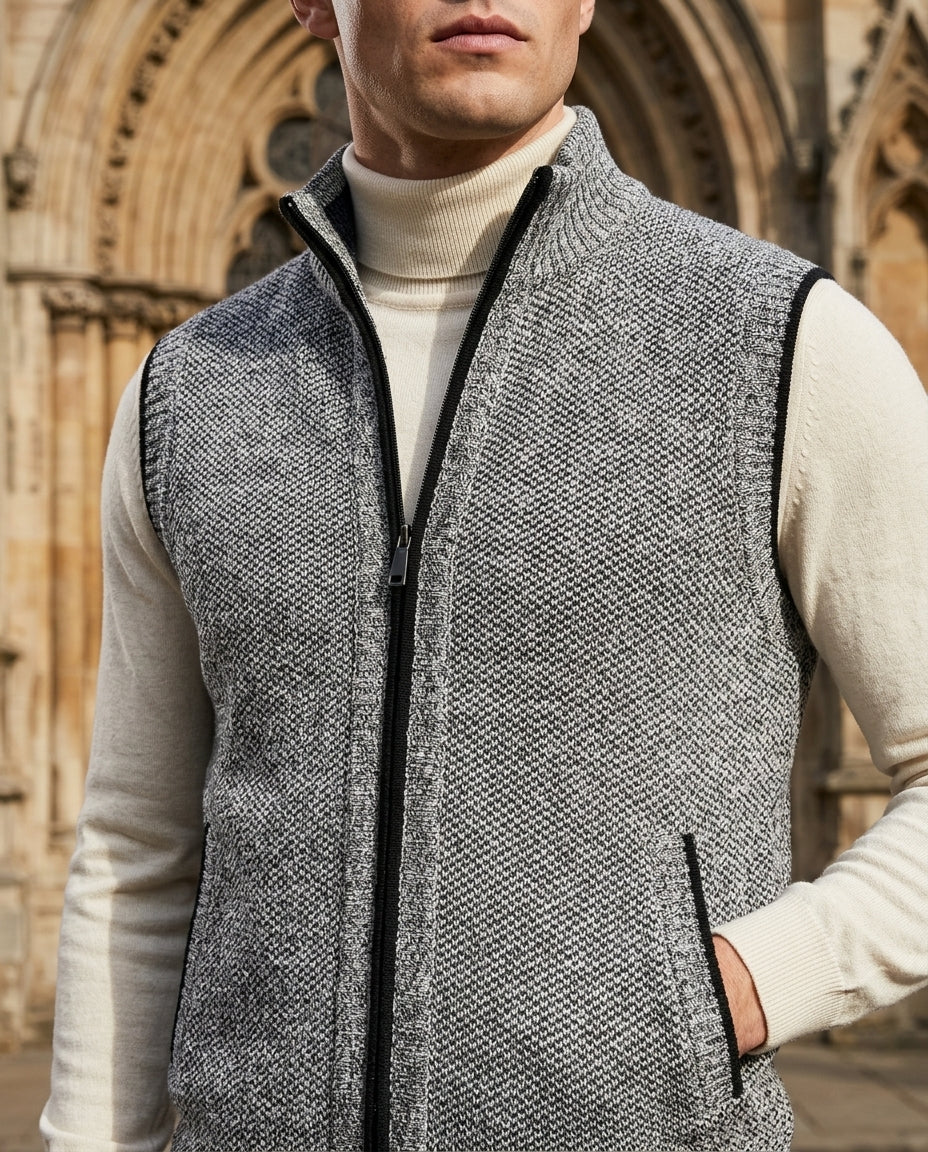 Willard Wool Full-Zip Sweater Vest for Men
