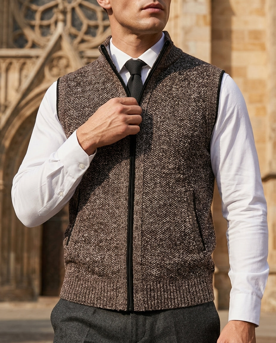 Willard Wool Full-Zip Sweater Vest for Men