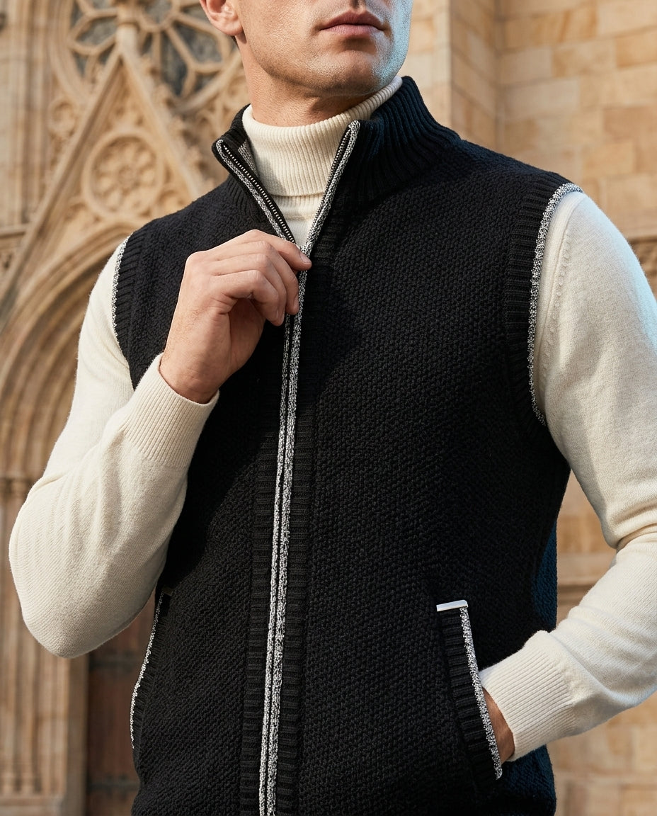 Willard Wool Full-Zip Sweater Vest for Men