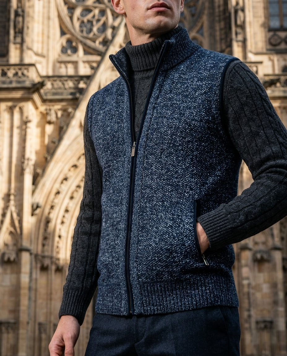 Willard Wool Full-Zip Sweater Vest for Men