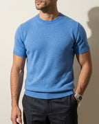 Colby Cashmere Short-Sleeve Sweater Tee for Men