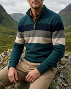 Samuel Striped Quarter-Zip Pullover Sweater for Men