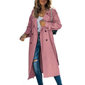 Kensington Women's Double Breasted Belted Long Trench Coat