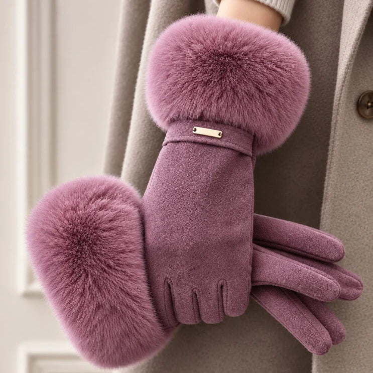 Sinclair Women's Fur Cuff Touchscreen Winter Gloves