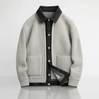Beckford Men's Merino Wool Denim Collar Cardigan Sweater
